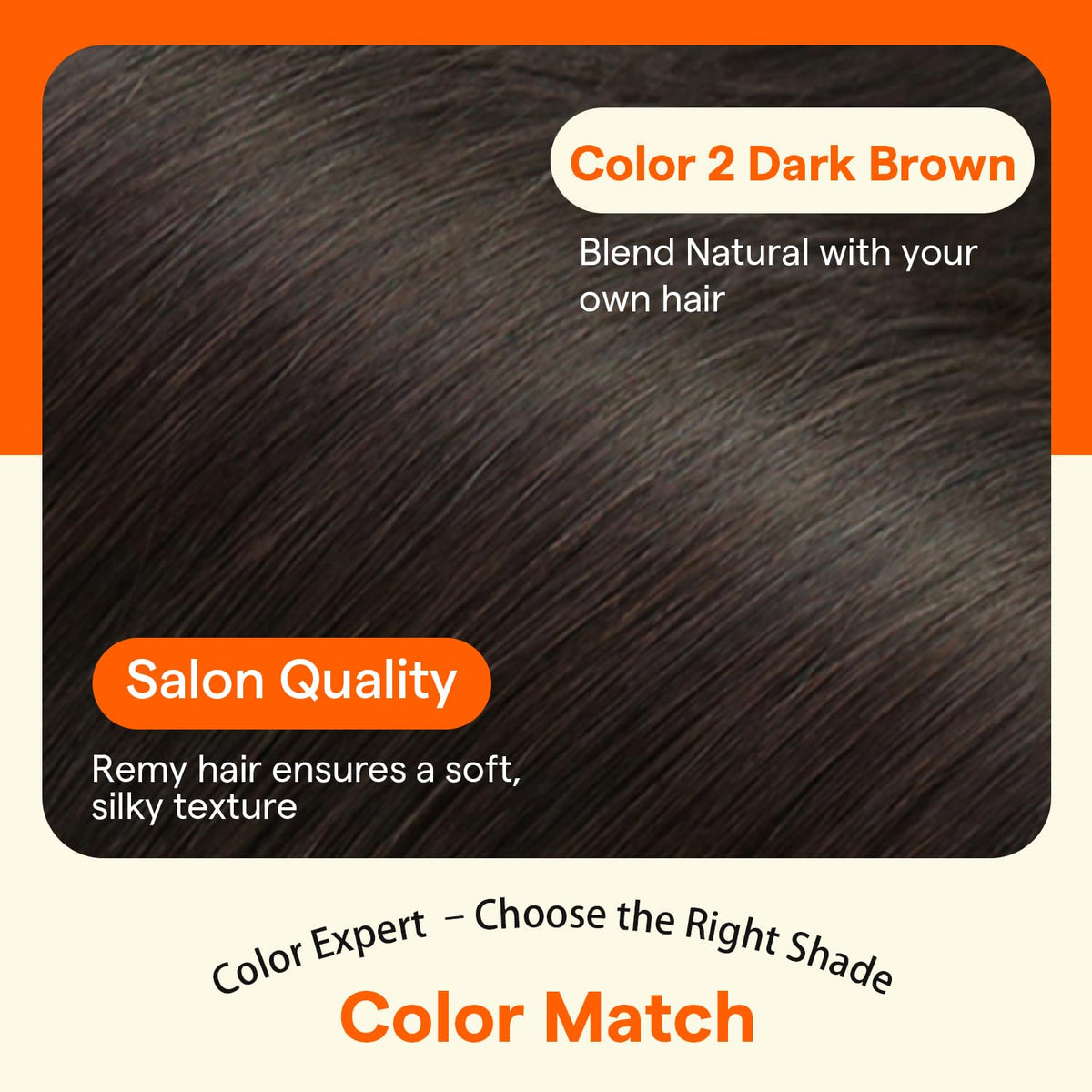Full Shine Clip in Hair Extensions Dark Brown in different hairstyles