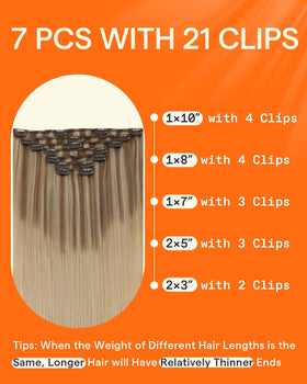 Full Shine Clip in Hair Extensions displayed in packaging