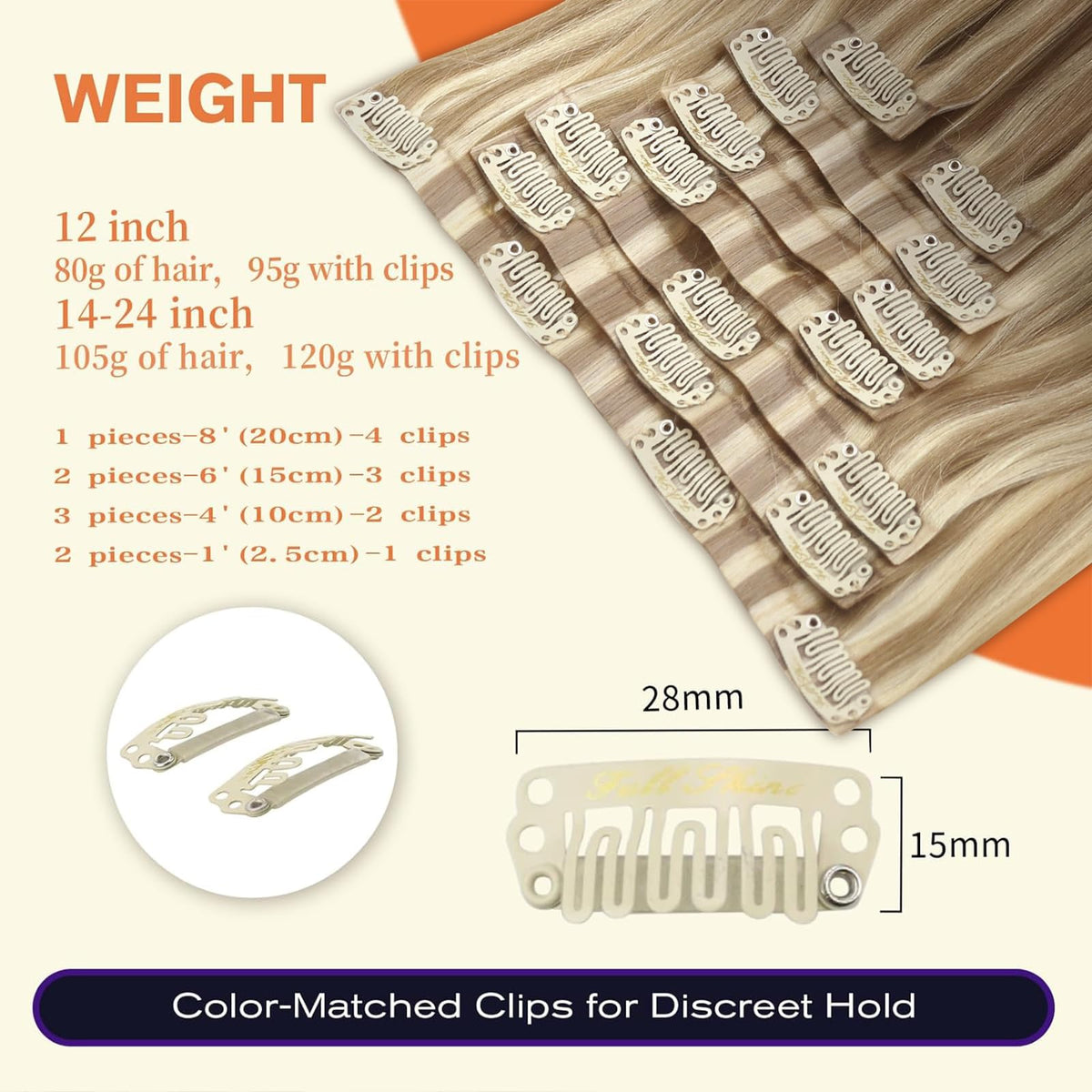Full Shine Clip in Hair Extensions displayed in packaging
