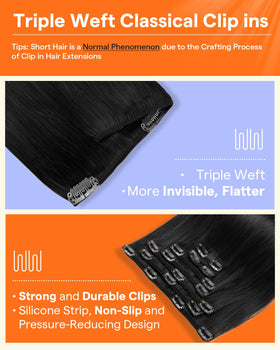 Full Shine Clip in Hair Extensions displayed on a white background