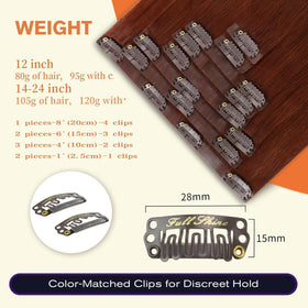Full Shine Clip-in Hair Extensions displayed with natural light for colour accuracy