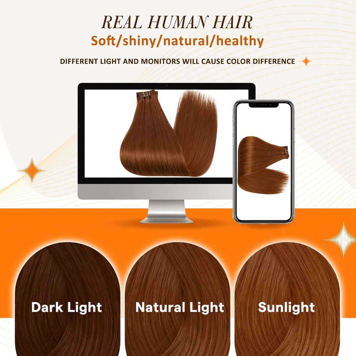 Full Shine Clip-in Hair Extensions in a half-up half-down hairstyle