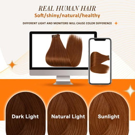 Full Shine Clip-in Hair Extensions in a half-up half-down hairstyle