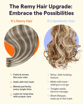 Full Shine Clip in Hair Extensions in natural light