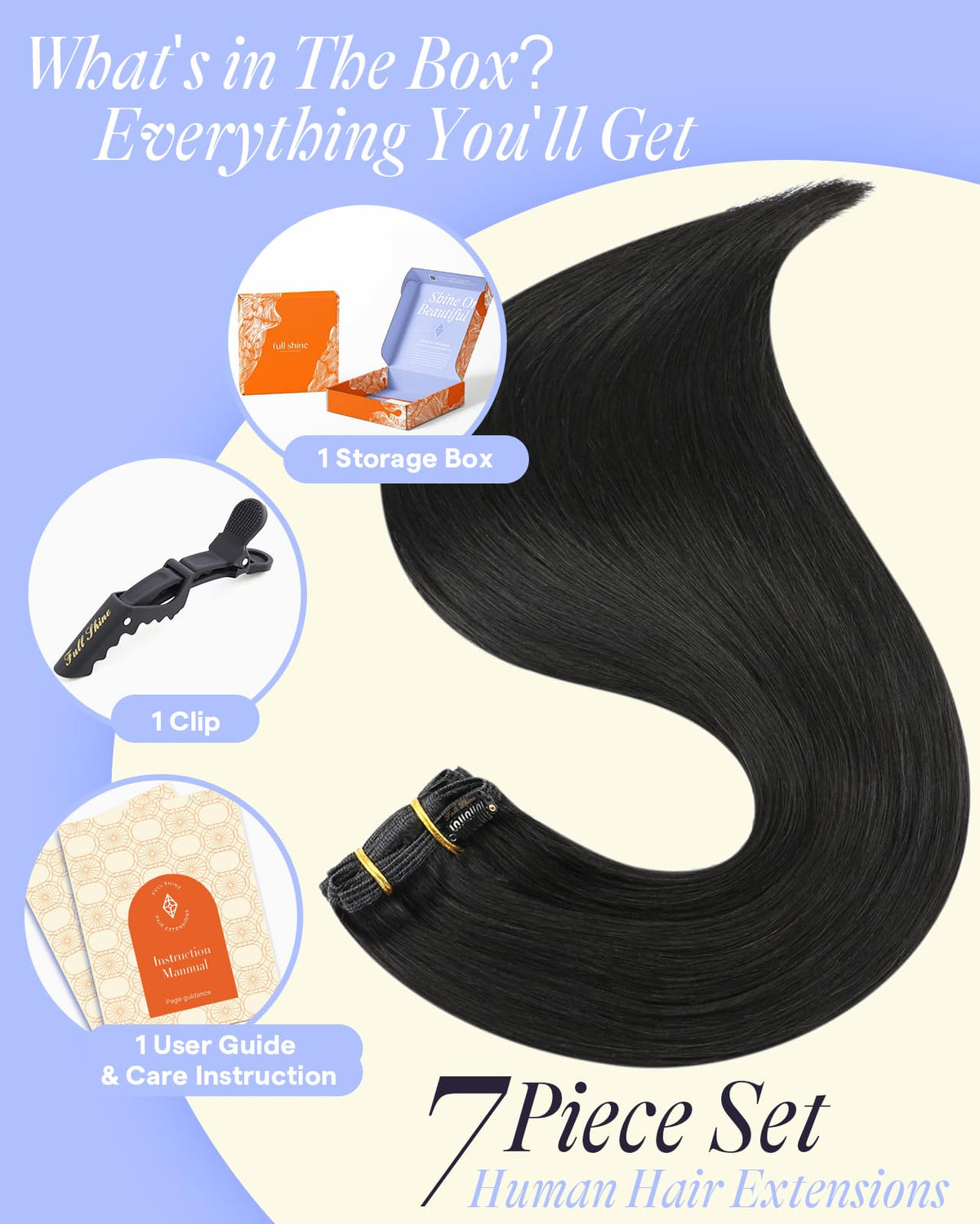 Full Shine Clip in Hair Extensions in natural setting
