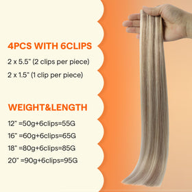 Full Shine Clip-in Hair Extensions in packaging