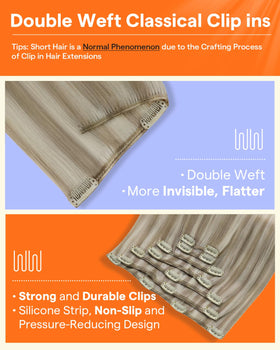 Full Shine Clip in Hair Extensions in packaging