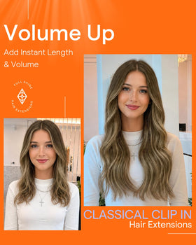 Full Shine Clip in Hair Extensions in packaging