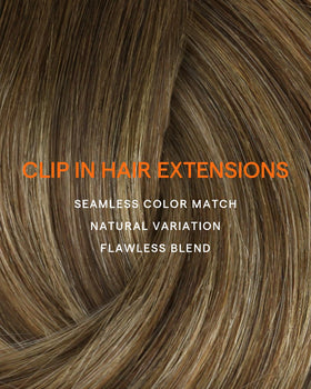 Full Shine Clip in Hair Extensions laid out flat for visibility