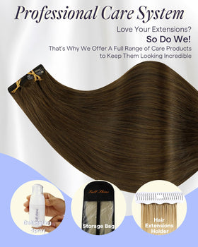 Full Shine Clip-in Hair Extensions Medium Brown in various fashion colours