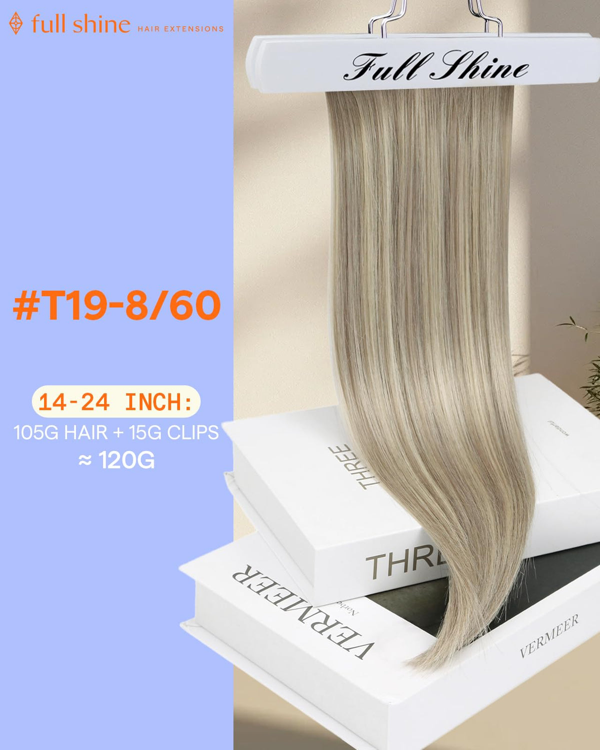 Full Shine Clip in Hair Extensions packaging