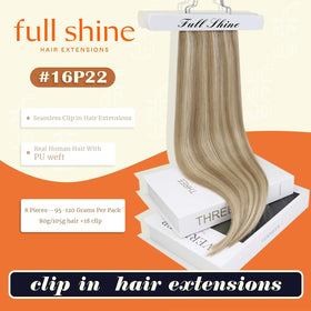 Full Shine Clip in Hair Extensions packaging