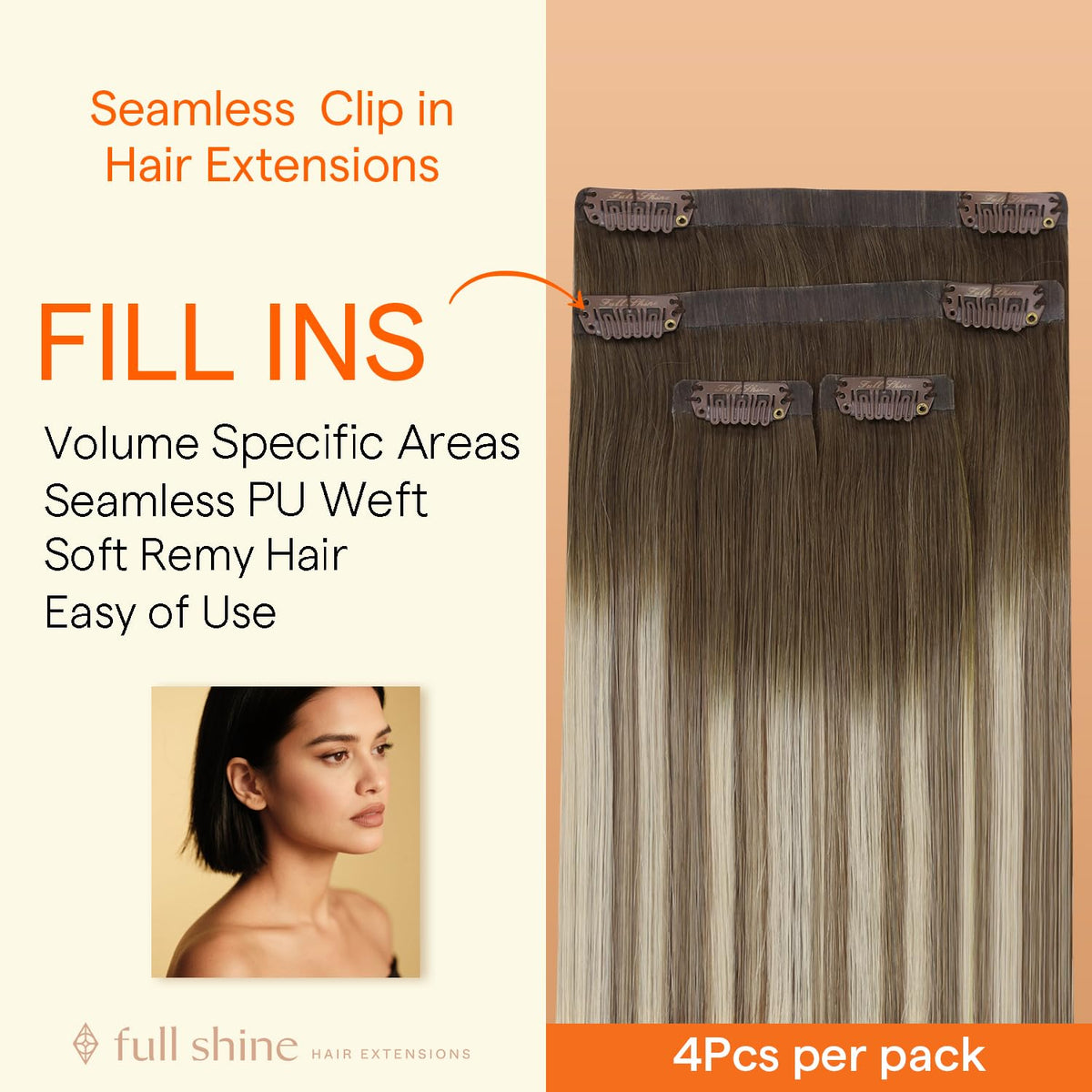 Full Shine Clip-In Hair Extensions packaging