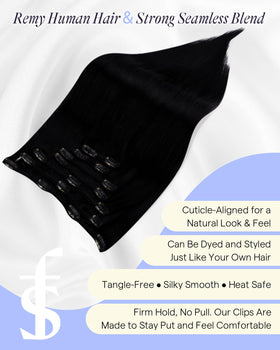 Full Shine Clip In Hair Extensions packaging and accessories