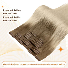 Full Shine Clip in Hair Extensions showing length and texture
