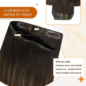 Full Shine Clip in Hair Extensions showing PU weft detail
