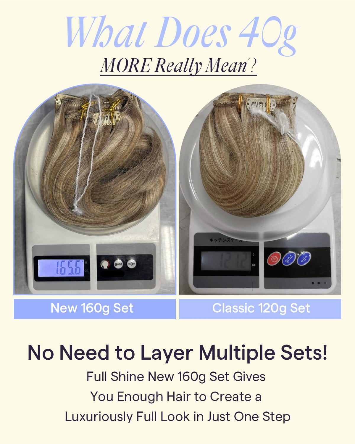 Full Shine Clip-in Hair Extensions showing secure clips