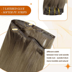 Full Shine Clip in Hair Extensions showing secure clips