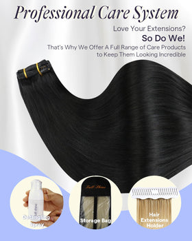 Full Shine Clip in Hair Extensions styled with heat tools