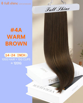 Full Shine Clip in Hair Extensions Warm Brown packaging