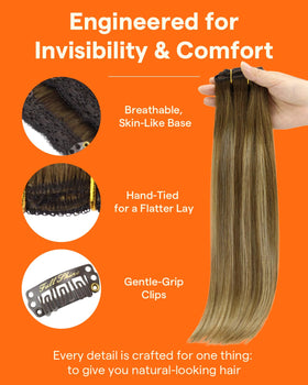 Full Shine Clip in Human Hair Extensions 14 Inch styling options