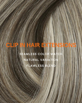 Full Shine Clip in Real Hair Extensions showing natural blend