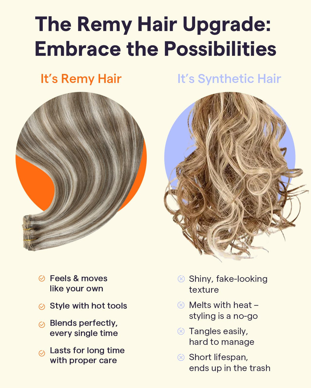 Full Shine Clip on Hair Extensions in natural light