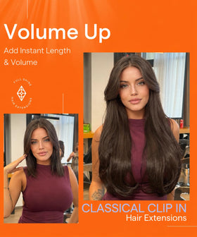 Full Shine Clip on Hair Extensions in natural light