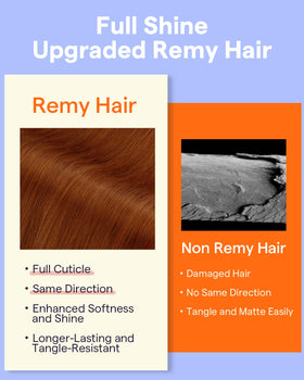 Full Shine Copper Hair Extensions in packaging