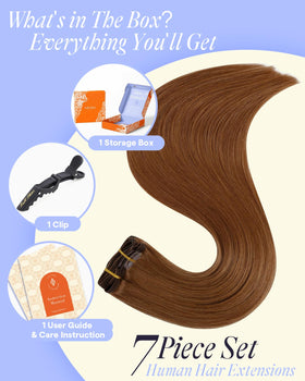 Full Shine Copper Orange Hair Extensions installation process