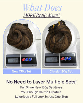 Full Shine Dark Brown Clip in Hair Extensions displayed on a white background