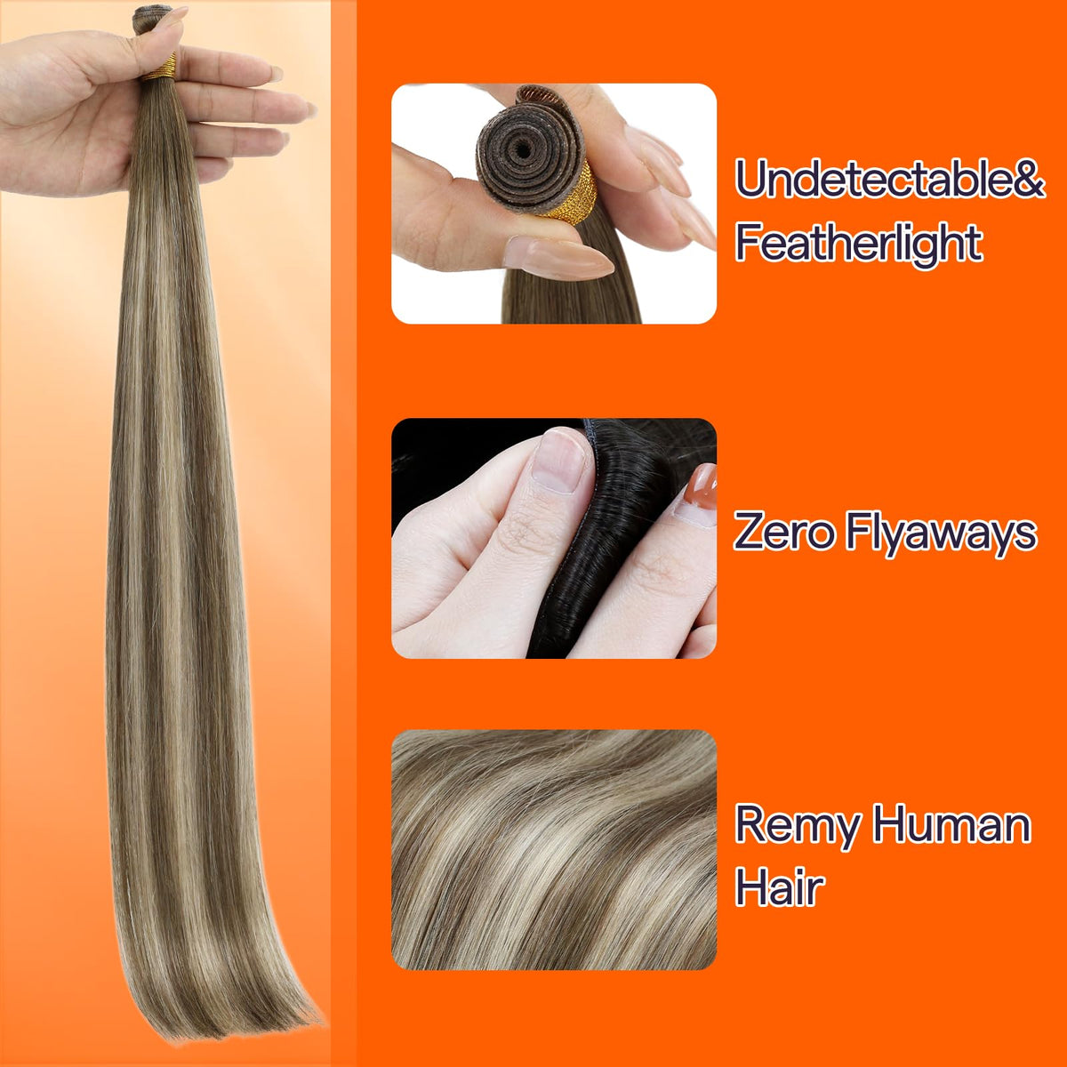 Full Shine Genius Weft Hair Extensions 14 Inch side view
