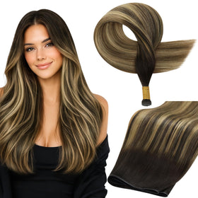 Full Shine Genius Weft Hair Extensions 16 Inch front view