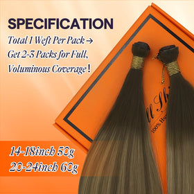 Full Shine Genius Weft Hair Extensions 16 Inch styled on model