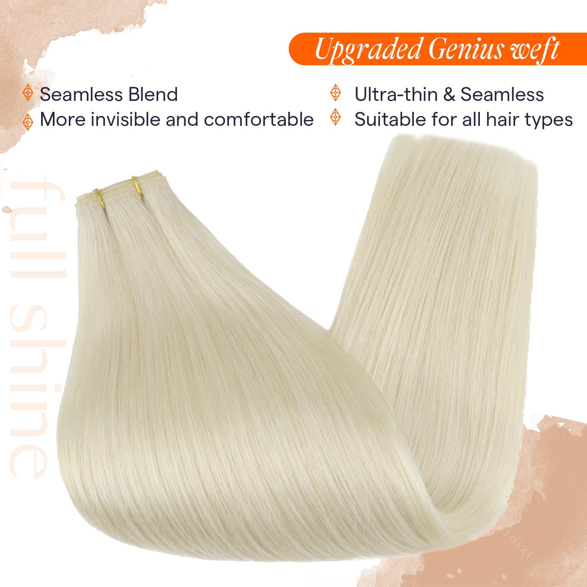 Full Shine Genius Weft Hair Extensions 18 Inch in various colours