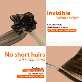 Full Shine Genius Weft Hair Extensions 20 Inch in natural light