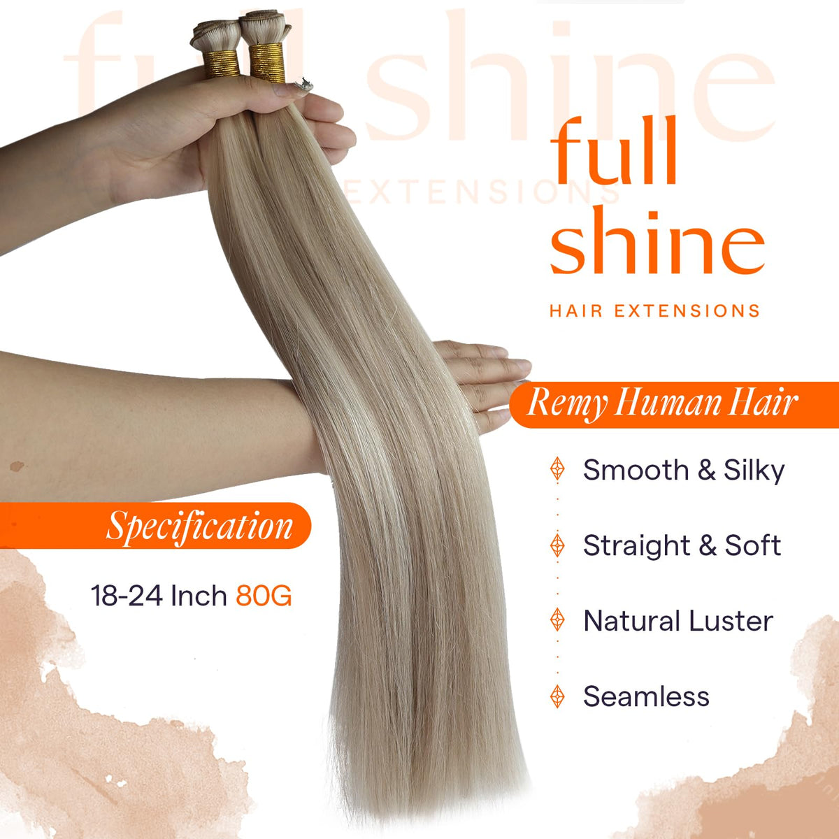 Full Shine Genius Weft Hair Extensions 20 Inch packaging