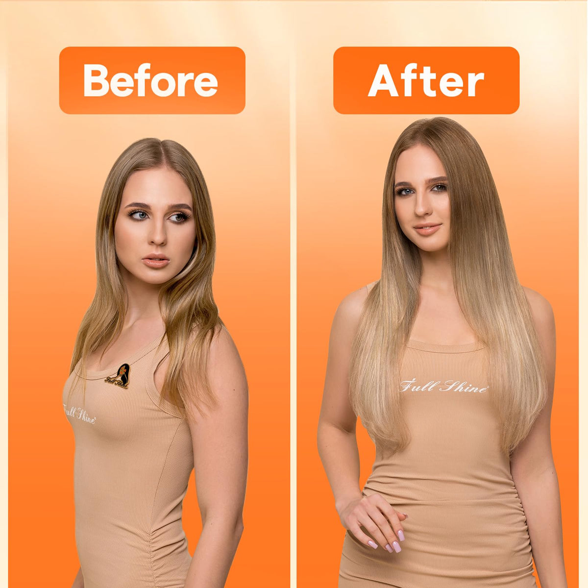 Full Shine Genius Weft Hair Extensions 22 Inch close-up