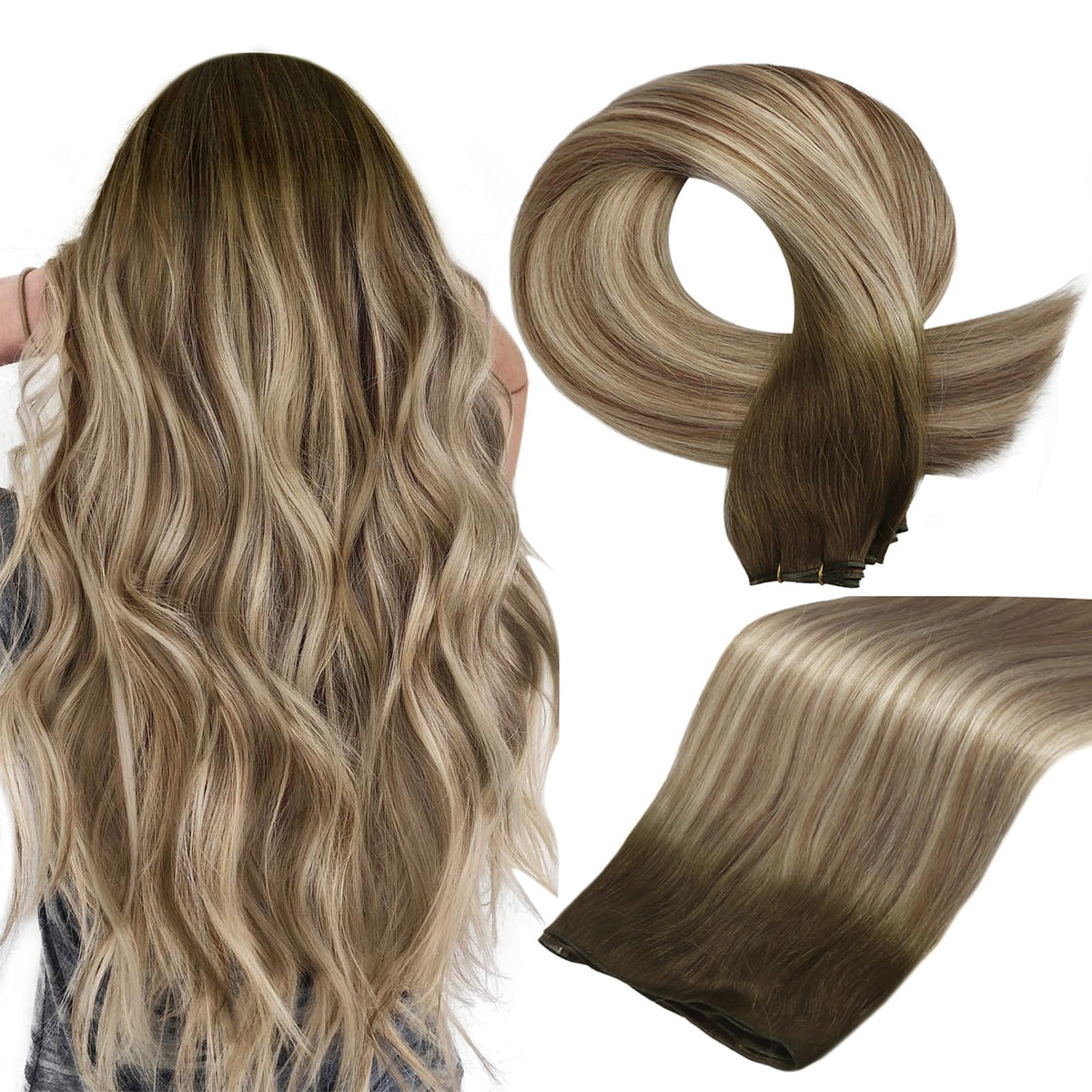 Full Shine Genius Weft Hair Extensions 22 Inch front view