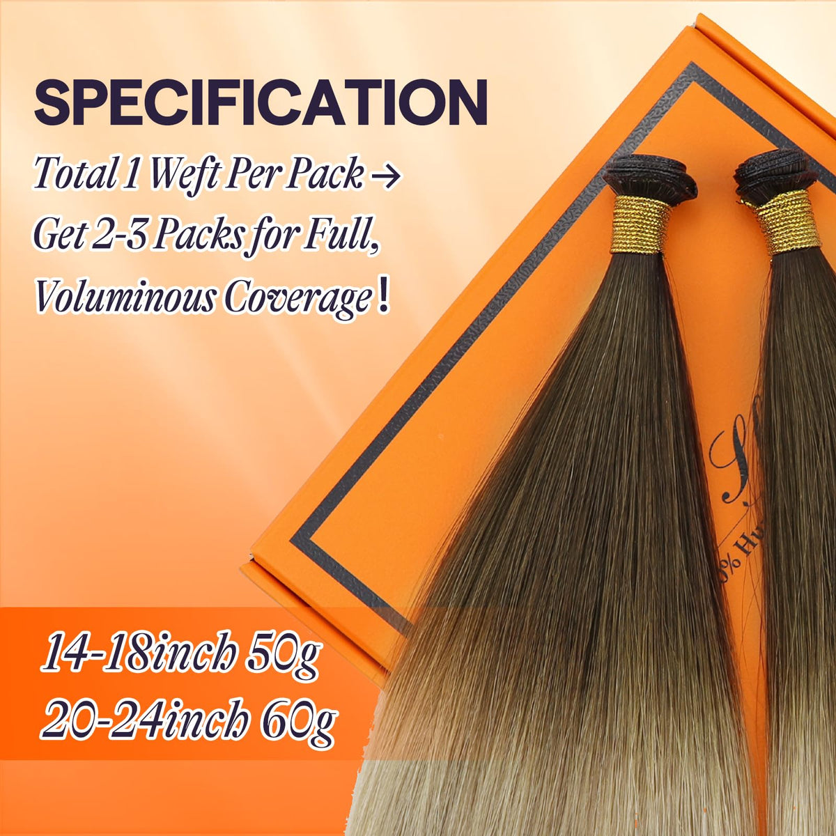 Full Shine Genius Weft Hair Extensions 22 Inch packaging