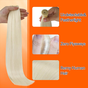 Full Shine Genius Weft Hair Extensions 24 Inch close-up of weft
