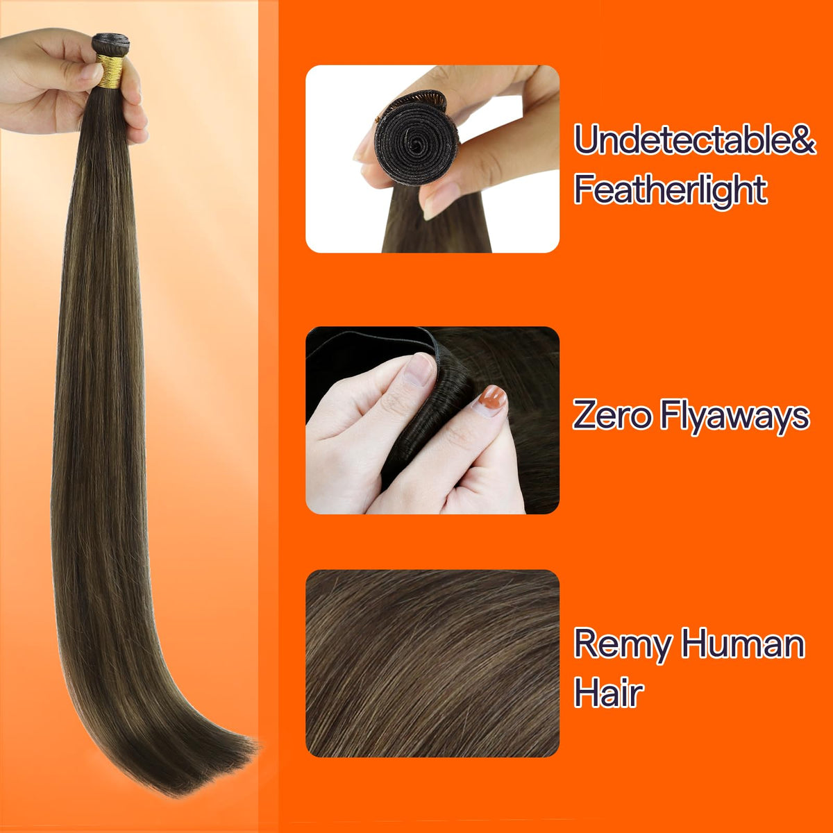 Full Shine Genius Weft Hair Extensions 24 Inch close-up of weft