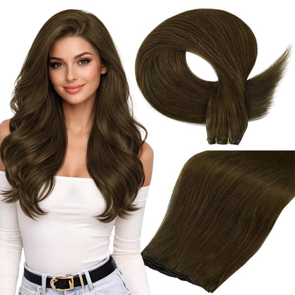 Full Shine Genius Weft Hair Extensions 24 Inch in natural colour