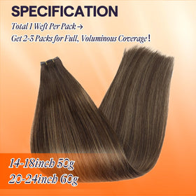 Full Shine Genius Weft Hair Extensions 24 Inch in natural light
