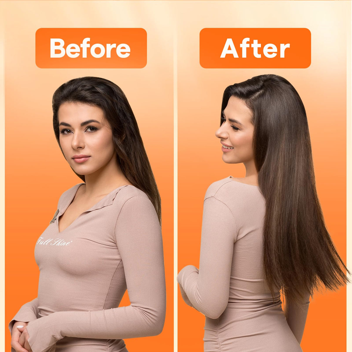 Full Shine Genius Weft Hair Extensions 24 Inch on model