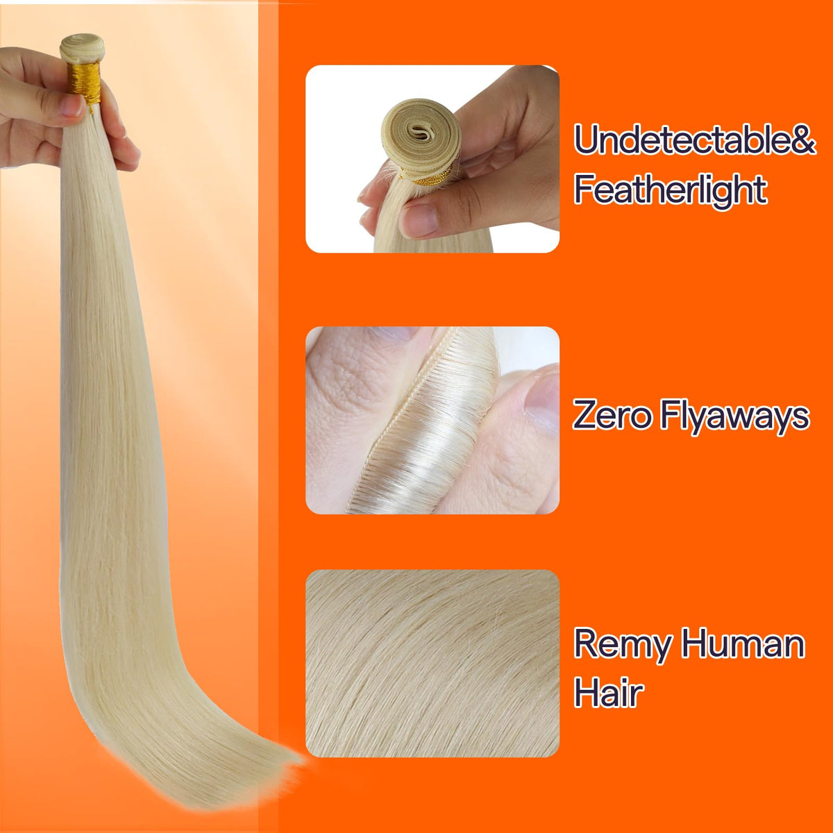 Full Shine Genius Weft Hair Extensions close-up of weft