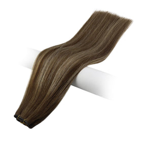 Full Shine Genius Weft Hair Extensions showing invisible weft design