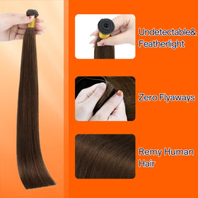 Full Shine Genius Weft Hair Extensions Warm Chestnut Brown packaging