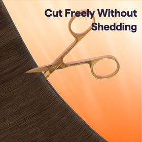 Full Shine Genius Weft Hair Extensions Warm Chestnut Brown styled