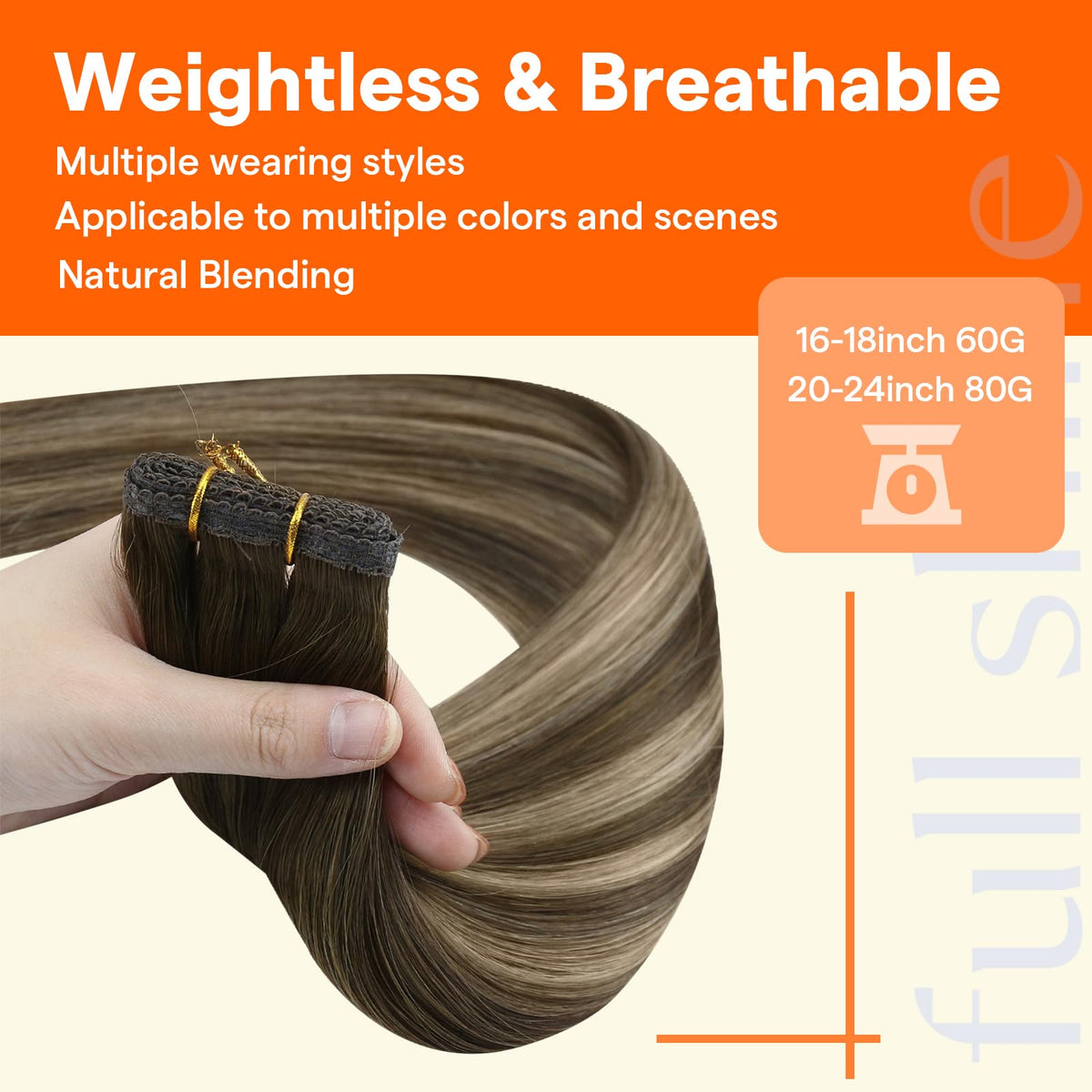 Full Shine Hair Extensions 16 Inch packaging front